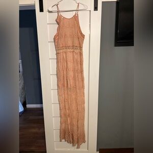 Love Riche Peach Lace Maxi Dress